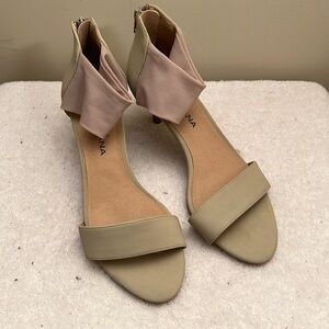 Moda Spana - Tan Open Toe Kitten Heels - 8.5